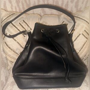 Nine West black drawstring bucket bag